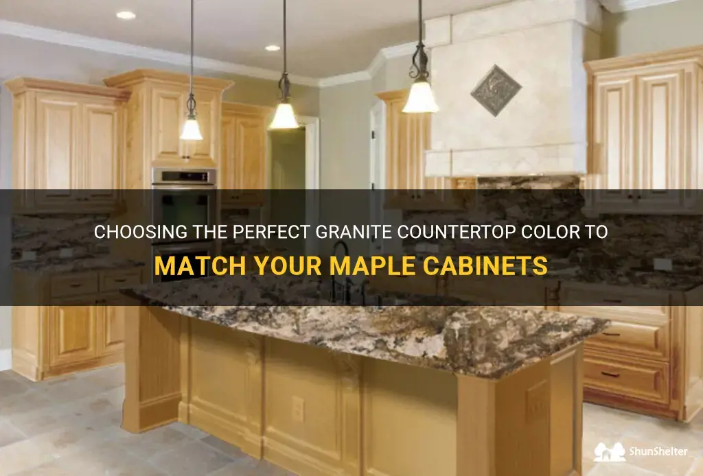 granite countertops color to match maple cabinets