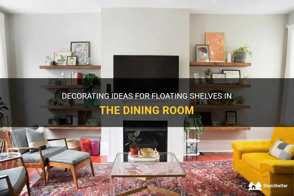 how to decorate floating shelf in dining room